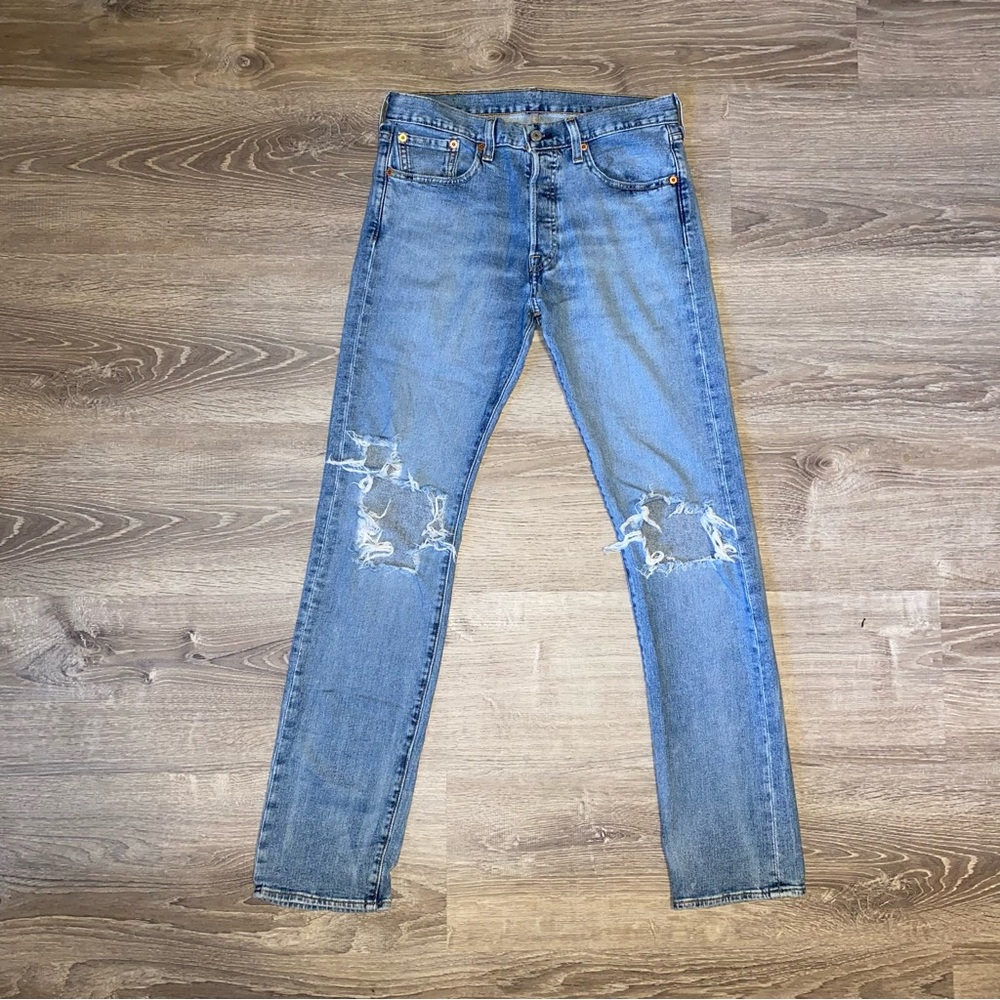 Levis 501 Ripped Knee Jeans